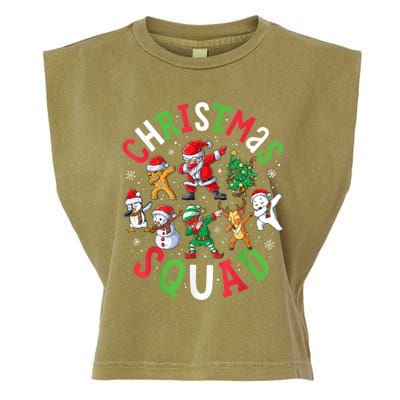 Christmas Squad Dabbing Santa Friends Xmas Gift Garment-Dyed Women's Muscle Tee