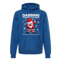 Christmas Santa Dabbing Through The Snow Xmas Dab Gift Premium Hoodie