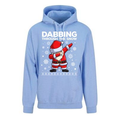 Christmas Santa Dabbing Through The Snow Xmas Dab Gift Unisex Surf Hoodie