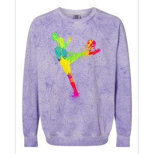 Cool Soccer Design For  Girls Soccer Player Sport Lover Colorblast Crewneck Sweatshirt