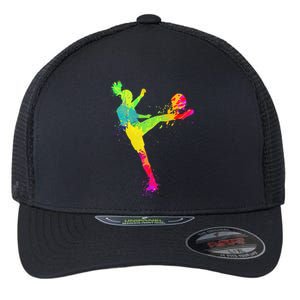 Cool Soccer Design For  Girls Soccer Player Sport Lover Flexfit Unipanel Trucker Cap