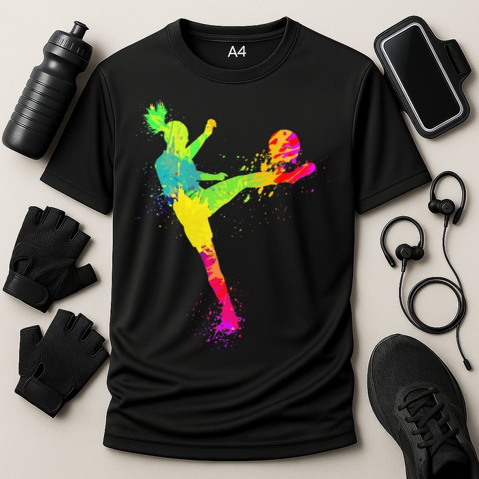 Cool Soccer Design For  Girls Soccer Player Sport Lover Performance Shirt
