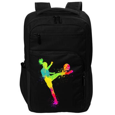 Cool Soccer Design For  Girls Soccer Player Sport Lover Impact Tech Backpack