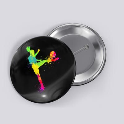 Cool Soccer Design For  Girls Soccer Player Sport Lover Button