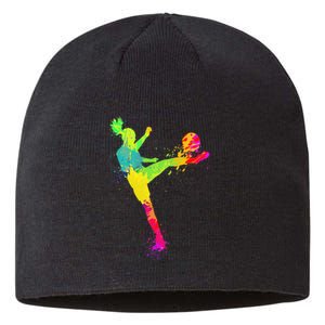 Cool Soccer Design For  Girls Soccer Player Sport Lover Sustainable Beanie