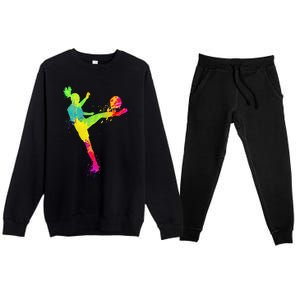 Cool Soccer Design For  Girls Soccer Player Sport Lover Premium Crewneck Sweatsuit Set