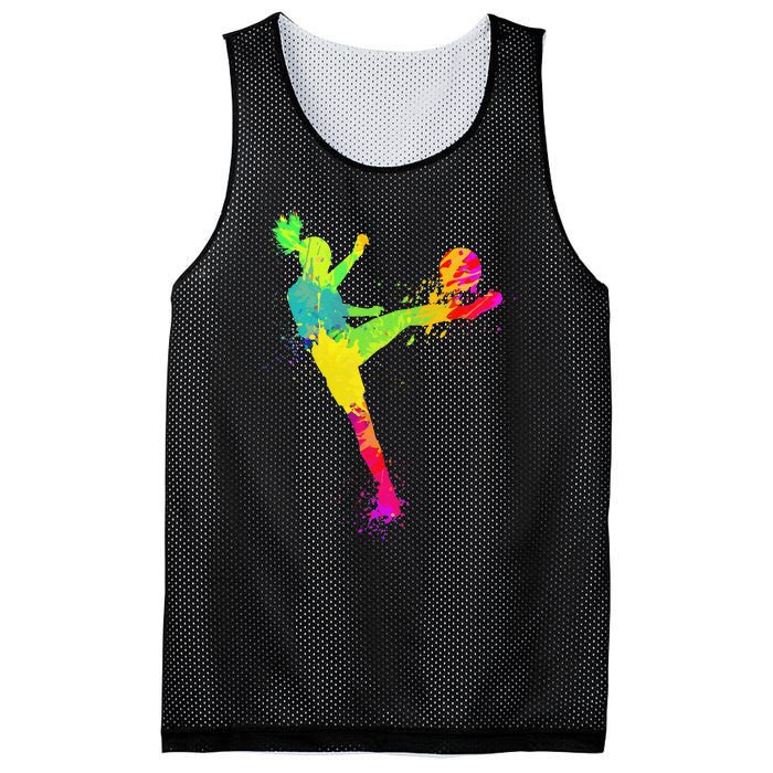 Cool Soccer Design For  Girls Soccer Player Sport Lover Mesh Reversible Basketball Jersey Tank