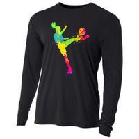 Cool Soccer Design For  Girls Soccer Player Sport Lover Cooling Performance Long Sleeve Crew