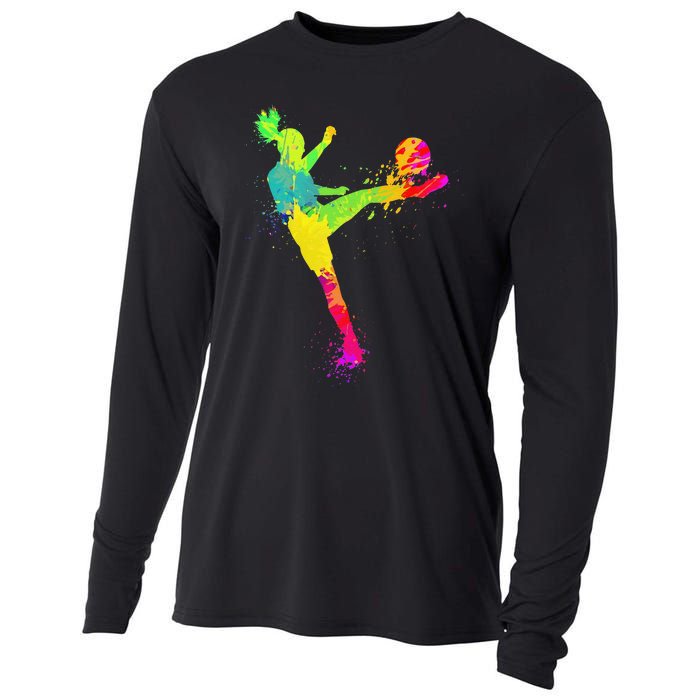 Cool Soccer Design For  Girls Soccer Player Sport Lover Cooling Performance Long Sleeve Crew