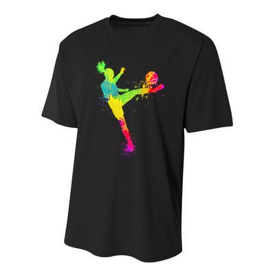 Cool Soccer Design For  Girls Soccer Player Sport Lover Youth Performance Sprint T-Shirt