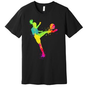 Cool Soccer Design For  Girls Soccer Player Sport Lover Premium T-Shirt