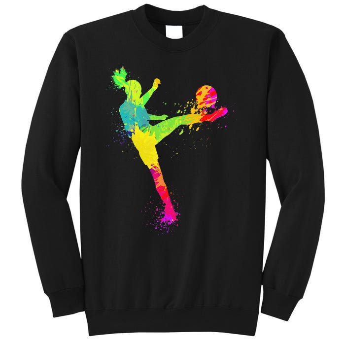 Cool Soccer Design For  Girls Soccer Player Sport Lover Tall Sweatshirt