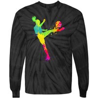 Cool Soccer Design For  Girls Soccer Player Sport Lover Tie-Dye Long Sleeve Shirt