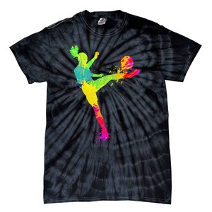 Cool Soccer Design For  Girls Soccer Player Sport Lover Tie-Dye T-Shirt