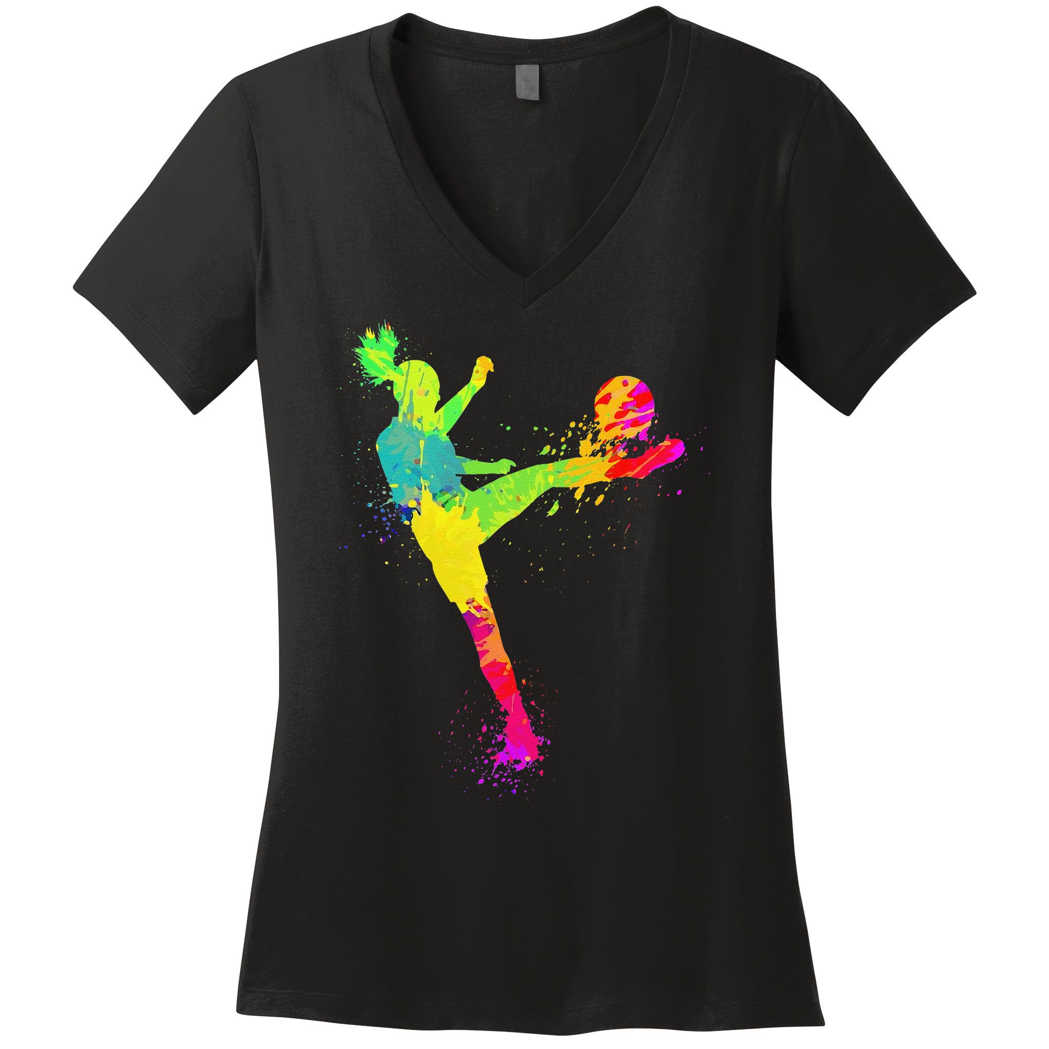 Cool Soccer Design For  Girls Soccer Player Sport Lover Women's V-Neck T-Shirt