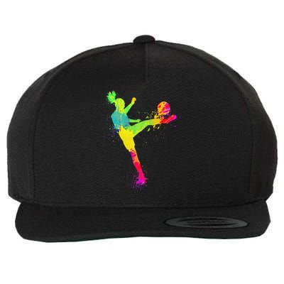 Cool Soccer Design For  Girls Soccer Player Sport Lover Wool Snapback Cap
