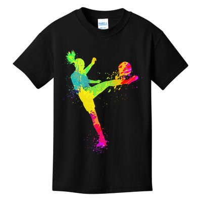 Cool Soccer Design For  Girls Soccer Player Sport Lover Kids T-Shirt