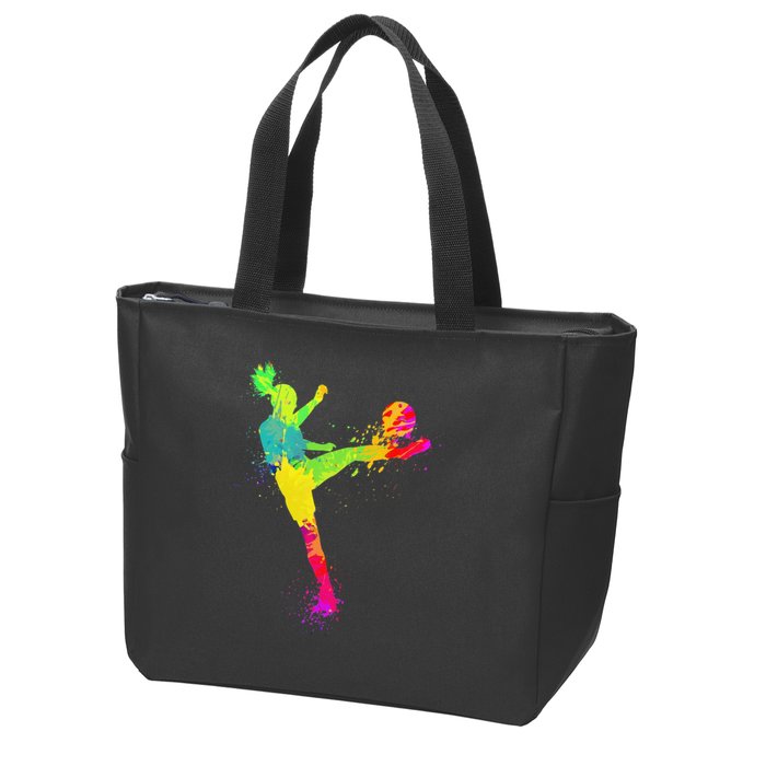Cool Soccer Design For  Girls Soccer Player Sport Lover Zip Tote Bag
