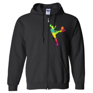 Cool Soccer Design For  Girls Soccer Player Sport Lover Full Zip Hoodie