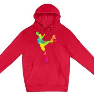 Cool Soccer Design For  Girls Soccer Player Sport Lover Premium Pullover Hoodie