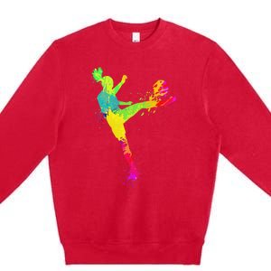 Cool Soccer Design For  Girls Soccer Player Sport Lover Premium Crewneck Sweatshirt