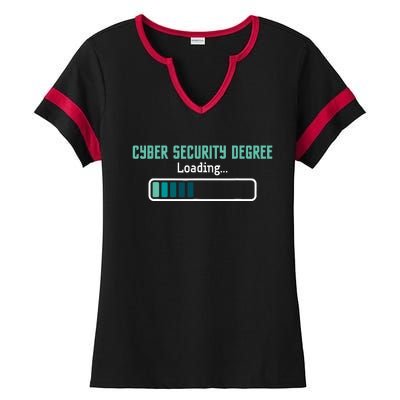 Cyber Security Degree Loading Computer Programmer Hacker Ladies Halftime Notch Neck Tee