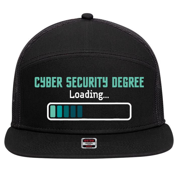 Cyber Security Degree Loading Computer Programmer Hacker 7 Panel Mesh Trucker Snapback Hat