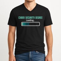 Cyber Security Degree Loading Computer Programmer Hacker V-Neck T-Shirt
