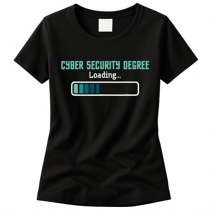 Cyber Security Degree Loading Computer Programmer Hacker Womens T-Shirt