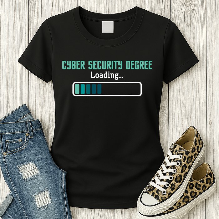 Cyber Security Degree Loading Computer Programmer Hacker Womens T-Shirt