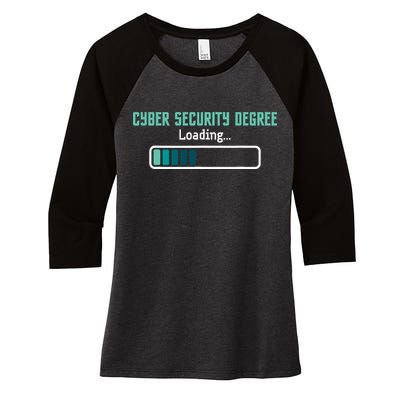 Cyber Security Degree Loading Computer Programmer Hacker Women's Tri-Blend 3/4-Sleeve Raglan Shirt