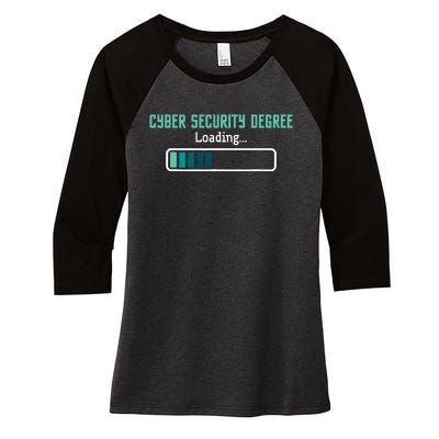 Cyber Security Degree Loading Computer Programmer Hacker Women's Tri-Blend 3/4-Sleeve Raglan Shirt