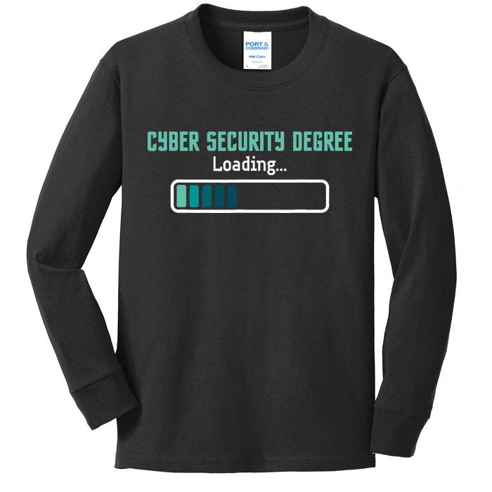 Cyber Security Degree Loading Computer Programmer Hacker Kids Long Sleeve Shirt