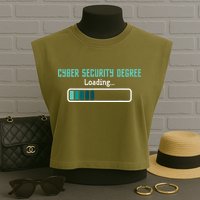 Cyber Security Degree Loading Computer Programmer Hacker Garment-Dyed Women's Muscle Tee