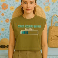 Cyber Security Degree Loading Computer Programmer Hacker Garment-Dyed Women's Muscle Tee