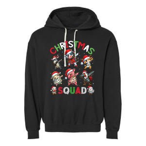 Christmas Squad Dabbing Farm Animals Family Matching Xmas Garment-Dyed Fleece Hoodie