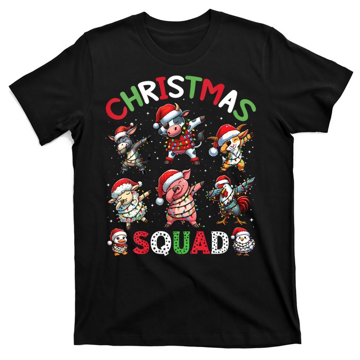 Christmas Squad Dabbing Farm Animals Family Matching Xmas T-Shirt