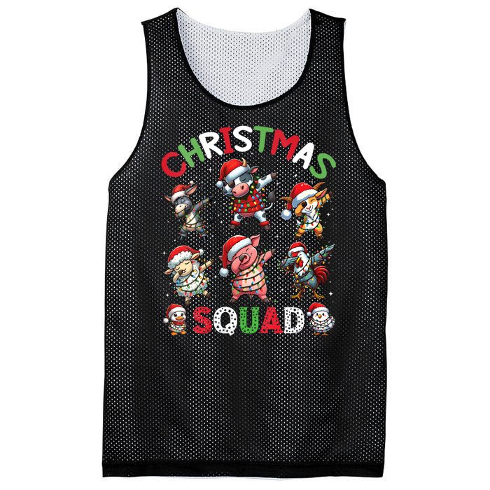 Christmas Squad Dabbing Farm Animals Family Matching Xmas Mesh Reversible Basketball Jersey Tank