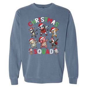 Christmas Squad Dabbing Farm Animals Family Matching Xmas Garment-Dyed Sweatshirt