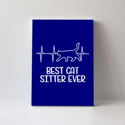 Cat Sitter Design Heartbeat Ecg Gift Canvas