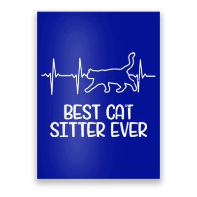 Cat Sitter Design Heartbeat Ecg Gift Poster