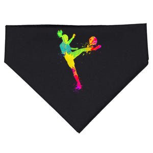 Cool Soccer Design Soccer Player Sport Lover USA-Made Doggie Bandana