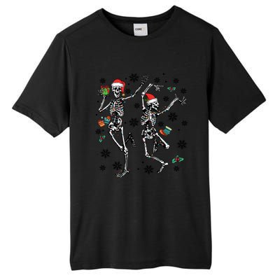 Christmas Skeleton Dancing Christmas Lights Xmas Tree Hat Great Gift Tall Fusion ChromaSoft Performance T-Shirt