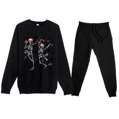 Christmas Skeleton Dancing Christmas Lights Xmas Tree Hat Great Gift Premium Crewneck Sweatsuit Set