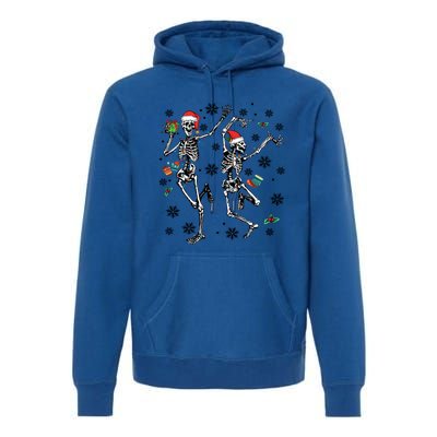 Christmas Skeleton Dancing Christmas Lights Xmas Tree Hat Great Gift Premium Hoodie