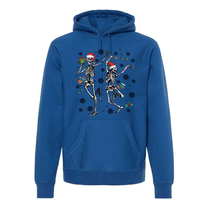 Christmas Skeleton Dancing Christmas Lights Xmas Tree Hat Great Gift Premium Hoodie