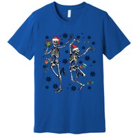 Christmas Skeleton Dancing Christmas Lights Xmas Tree Hat Great Gift Premium T-Shirt