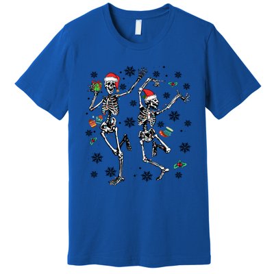 Christmas Skeleton Dancing Christmas Lights Xmas Tree Hat Great Gift Premium T-Shirt