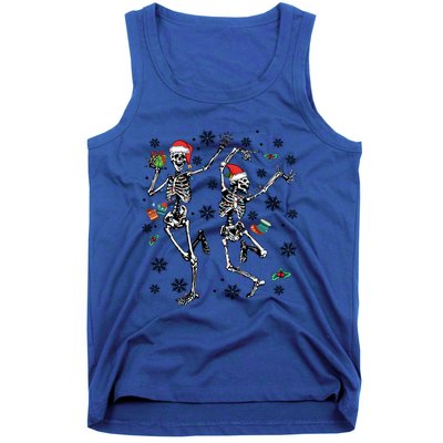 Christmas Skeleton Dancing Christmas Lights Xmas Tree Hat Great Gift Tank Top