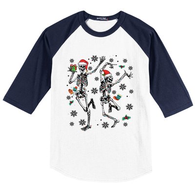 Christmas Skeleton Dancing Christmas Lights Xmas Tree Hat Great Gift Baseball Sleeve Shirt